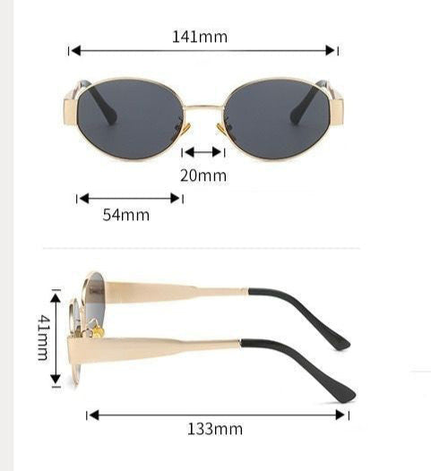 Lunettes de soleil ovales rétro – Œil de chat années 90, unisexe, verres UV400, style vintage été