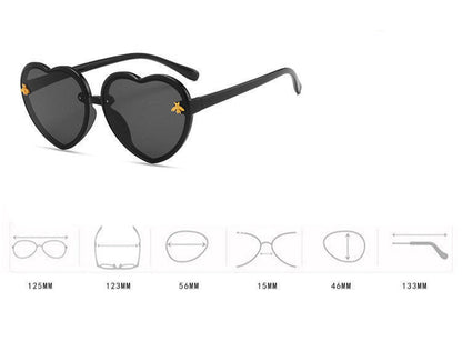 lunettes de soleil enfant cœur – Forme fantaisie, UV400, pour bébé fille et garçon, fêtes et été