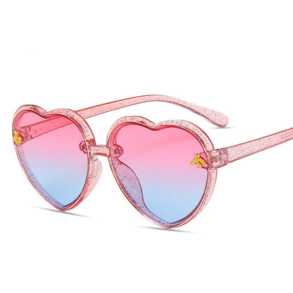 lunettes de soleil enfant cœur – Forme fantaisie, UV400, pour bébé fille et garçon, fêtes et été